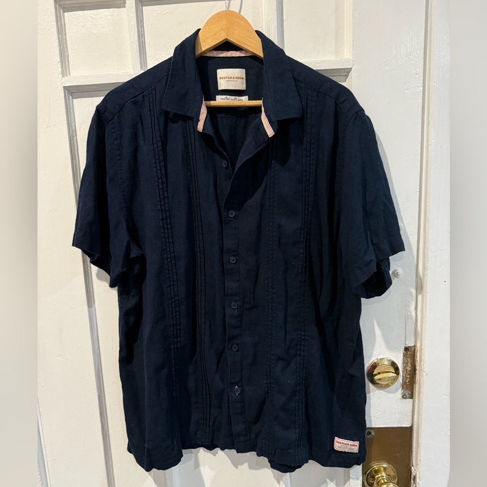 Scotch & Soda Dark Blue Casual Button Down Shirt